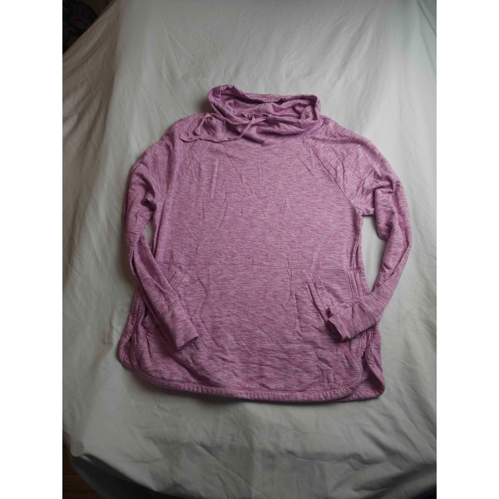 T Talbots Sweatshirt Womens Large Pink Drawstring Cowl Neck Pullover Lightweight